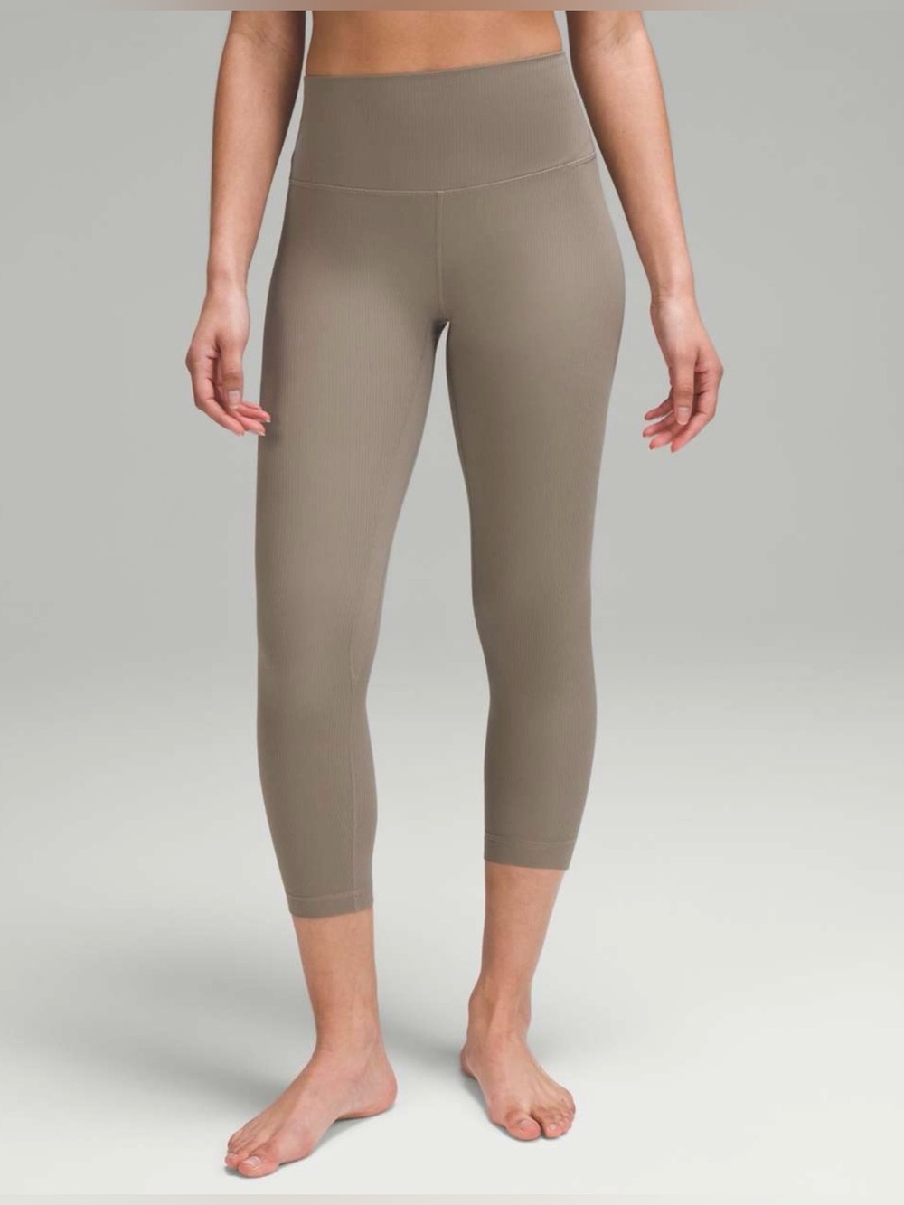 Lululemon Align Ribbed High Rise 23” Leggings Carbon Dust Size 2 EEUC